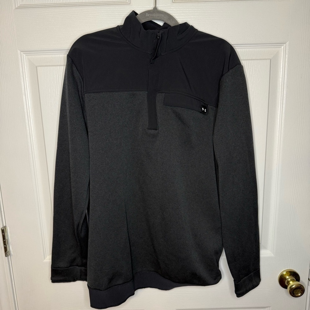 Under Armour Golf Black and Gray Men's 3/4 Sweatshirt UA Storm Size Medium GUC